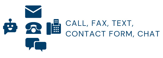 Call, Fax, Text, Contact Form, Chat